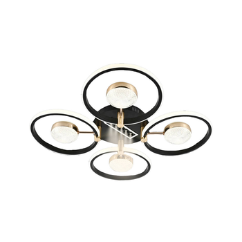 Люстра стельова світлодіодна чорно-золота Свет SY-16054/4 BK+FGD 150+5W