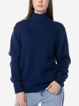 Sweter z golfem damski bawełniany luźny Adidas Premium Essentials Knit Jumper W "Dark Blue" IM3825 M Granatowy (4066763107789)