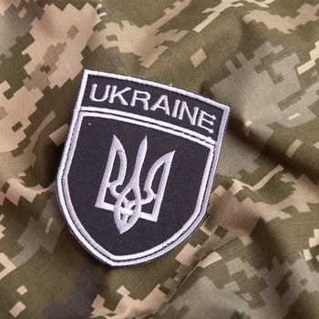 Шеврон IDEIA на липучке Трезубец Украины UKRAINE вышитый патч 7х9 см (2200004305769)