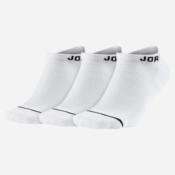 Zestaw męskich skarpet Nike Jordan Brand Jumpman No-Show 3-Pack "White" SX5546-100 L 3 par Biały (659658604315)