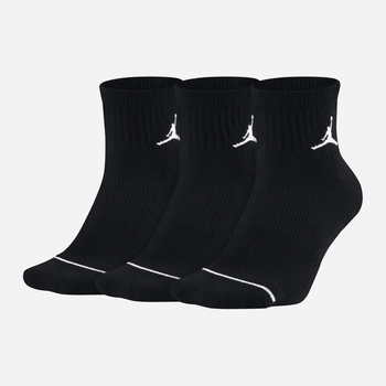 Zestaw męskich skarpet Nike Jordan Brand Jumpman Quarter 3-Pack "Black" SX5544-010 L 3 par Czarny (666003466702)