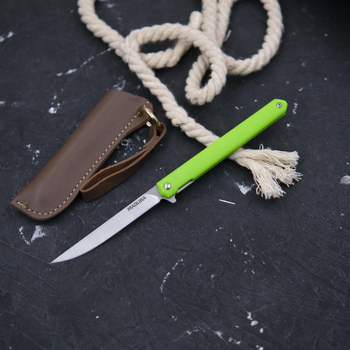 Ніж складний Magura J097 lime green handle drop blade