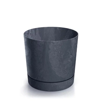 Горщик для квітів Prosperplast Tubo P Beton Effect 18 см. Антрацит-мармуровий (DPOP180E-S433)