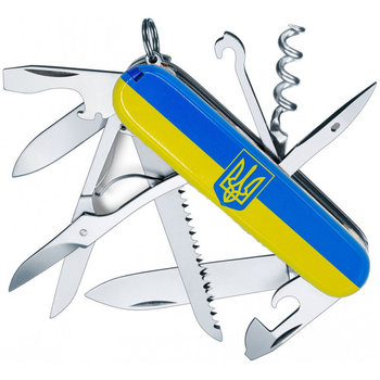 Складной нож Victorinox HUNTSMAN UKRAINE Герб на флаге гориз. 1.3713.3.T3040p