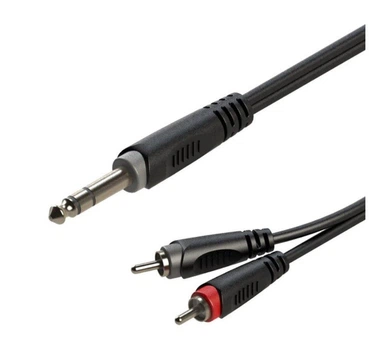 Готовый аудио кабель Jack 6,3 Stereo — 2xRCA Roxtone RAY-C110-L2 2м