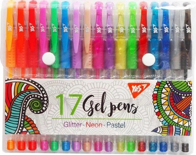 Набір гелевих ручок 17 кольорів Classic Neon Pastel 0.8 мм YES