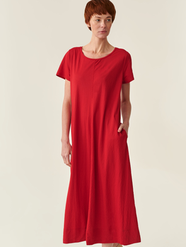 Sukienka T-shirt midi letnia damska Tatuum Gardina T2214.197 S Czerwona (5900142151552)