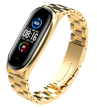 Ремінець MiJobs Plus металевий для Xiaomi Mi Band 5/6/4/3 Золотий (mrk3002)