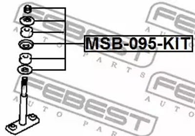 Втулка стабилизатора (к-кт) Pajero/L200 91-09, FEBEST (MSB095KIT)