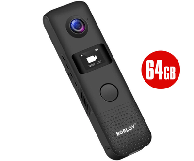 Боди камера BOBLOV C18 - нагрудный WiFi мини видеорегистратор HD 1296P 64GB