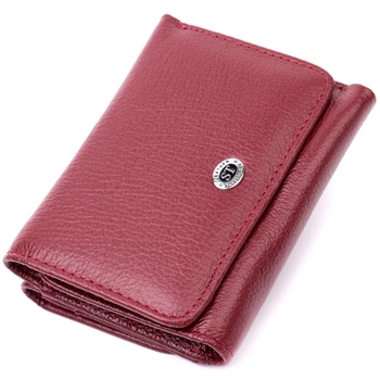 Женский горизонтальный кошелек с монетницей из натуральной кожи ST Leather Бордовый (bg194fash79)