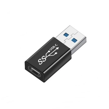 Переходник адаптер USB Male - Type-С 3.1 Female 10Gbps eXpert Type-6 Black, металл (A-48643)