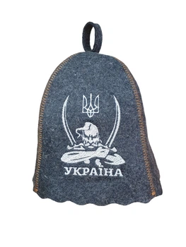Шапка для сауни та лазні SUNROZ "Козак з шаблями", натуральный войлок, серый (LA-911)