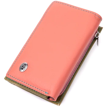Модний жіночий гаманець із якісної натуральної шкіри ST Leather Wallet 19464 Різнокольоровий