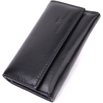 Практична універсальна ключниця із натуральної шкіри ST Leather Чорний (bg224fash83)