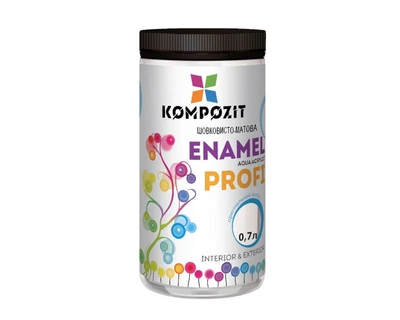 Эмаль акриловая KOMPOZIT PROFI универсальная белая полуматовая 0,7л
