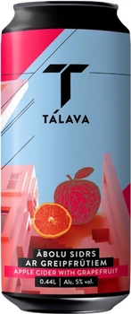 Сидр Talavas Sidrs Apple Cider Semisweet with Grapefruits 5% 0.44 л (8000020232947)