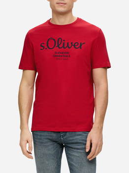 Koszulka męska bawełniana s.Oliver 10.3.11.12.130.2139909-31D1 XL Czerwona (4099974203827)