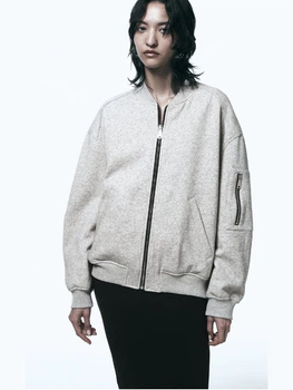 Бомбер женский Zara 144866772 M Серый (1159798412)