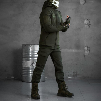 Мужской зимний костюм "Shredder" Softshell на овчине / Комплект куртка + брюки олива размер 2XL