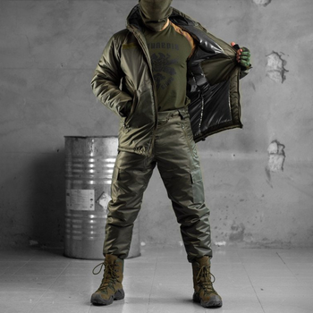 Зимний костюм "Leader" OMNI-HEAT на синтепоне / Комплект куртка + брюки олива размер S