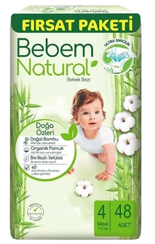 Подгузники детские Bebem Natural 4 Maxi (7-14 кг )48шт