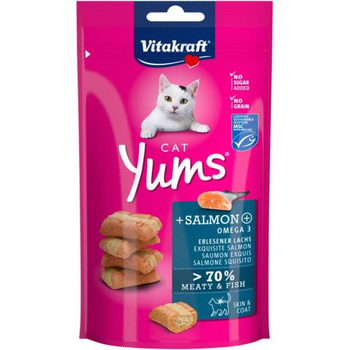 Лакомства Vitakraft Yums Подушечки для кошек, лосось и Омега 3 40 г (1111166870)