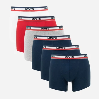 Набір трусів боксерів чоловічих Levi's 701224329-001 M 6 шт Blue/Red/Grey (8720245438834)