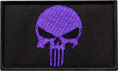 Набор шевронов с липучкой IDEIA Punisher Череп Каратель вышитый патч 5х8 см 2 шт Фиолетовый (4820182654138)