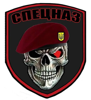 Шеврон военный Спецназ череп в маруновом берете ДШВ (morale patch)