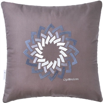 Подушка декоративная IDEIA Optimism 50x50 шоколад с вышивкой (4820227281251)