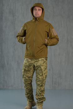 Куртка Softshell мужская KOYOT с Флисовой подкладкой цвет койот / Демисезонная водонепроницаемая S