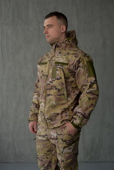 Куртка Softshell мужская Multicam с Флисовой подкладкой цвет Мультикам / Демисезонная водонепроницаемая M