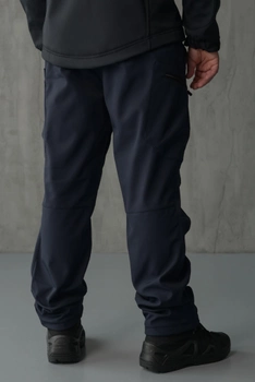 Чоловічі штани SoftShell для ДСНС на флісі із високою Посадкою / Щільні Брюки темно-сині M