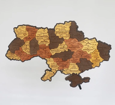 Мапа України настінна ручної роботи 3D об'ємна з підсвічуванням (220В) в коробці 55*38.5 см Гранд Презент (16)
