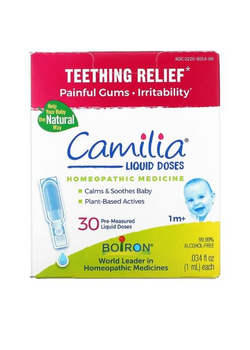 Билогически активна добавка Boiron, Camilia, средство для снятия боли при прорезывании зубов, для младенцев от 1 месяца, 30 доз