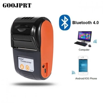 Термопринтер мобильный для чеков Goojprt PT-120, POS, Bluetooth Оранжевый