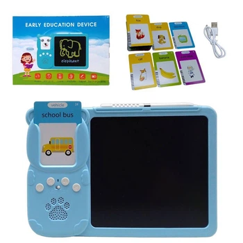Планшет для малювання Lcd Writing Tablet + озвучена абетка Монтессорі 112 Карток (Блакитний) Mic