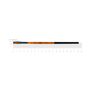 Кисть синтетика плоская Rosa Flame 1368F №1 короткая ручка