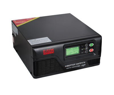 ДБЖ правильна синусоїда Елім Україна ПНК-12-600 (600W), 12V під зовнішній акумулятор, струм заряду 15-20А