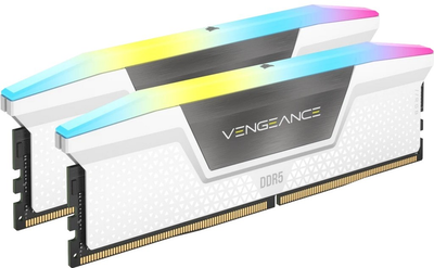 Оперативна пам'ять Corsair DIMM DDR5-6200 32768MB PC5-49600 (Kit of 2x16384MB) Vengeance RGB White (CMH32GX5M2B6200C36W)