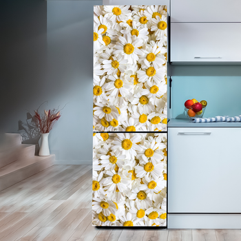 Самоклеящаяся виниловая наклейка на холодильник Decor-oboi Белые Ромашки 65*185 см