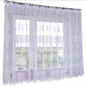 Ажурна біла тюль з гіпюром 160 х 400 см (148WB)