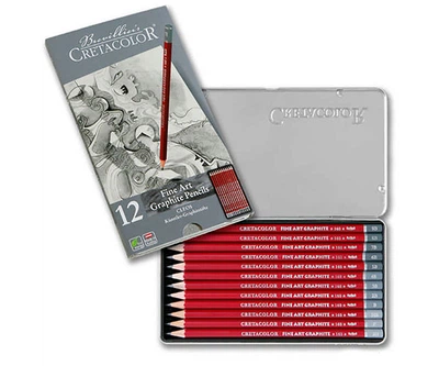 Набор графитных карандашей Cretacolor Cleos 12 шт металлический пенал (90516052)