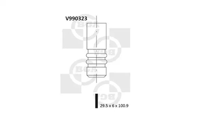 Клапан впускний Caddy III 1.4 i 04-, BGA (V990323)