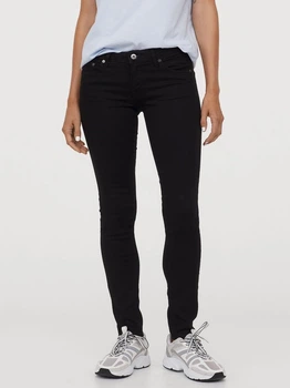 Джинсы Skinny женские H&M 0399087_черный_пуговица_10 W25L34 Черные (KAY2000000857749)