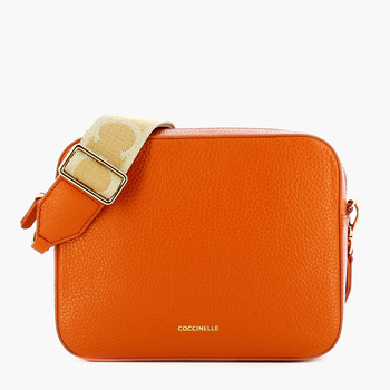 Torebka crossbody damska ze skóry naturalnej Coccinelle TEBE E5MN555M301R18 Jasnobrązowa (8059978521897)