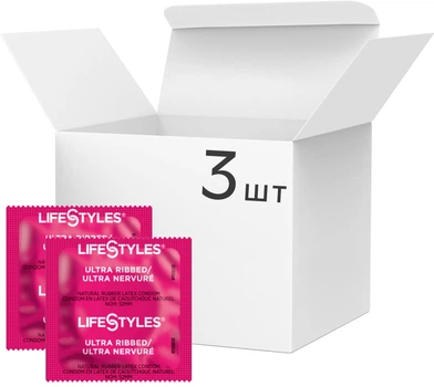 Презервативи Lifestyles Ultra Ribbed Ребристі 3 шт (ROZ6400229585)