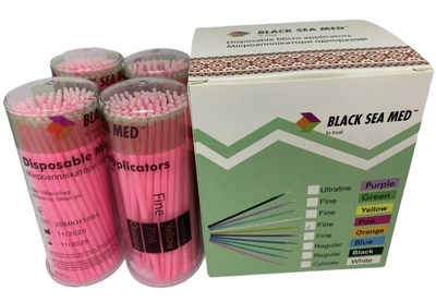 Мікроаплікатори стоматологічні одноразові №2 Black Sea Med Fine рожеві 100 штук