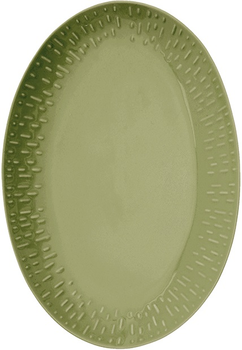 Тарілка овальна Aida Life in Colour Confetti Olive з рельєфною порцеляною 36 x 25.5 см (5709554134142)